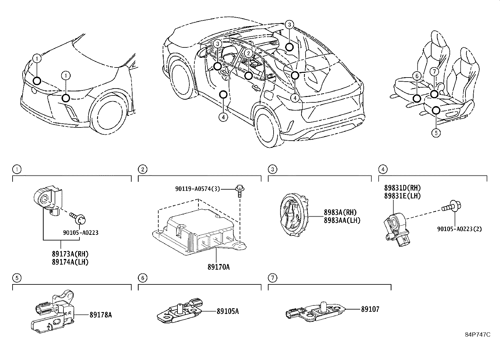 Exploded illustration 84P747C