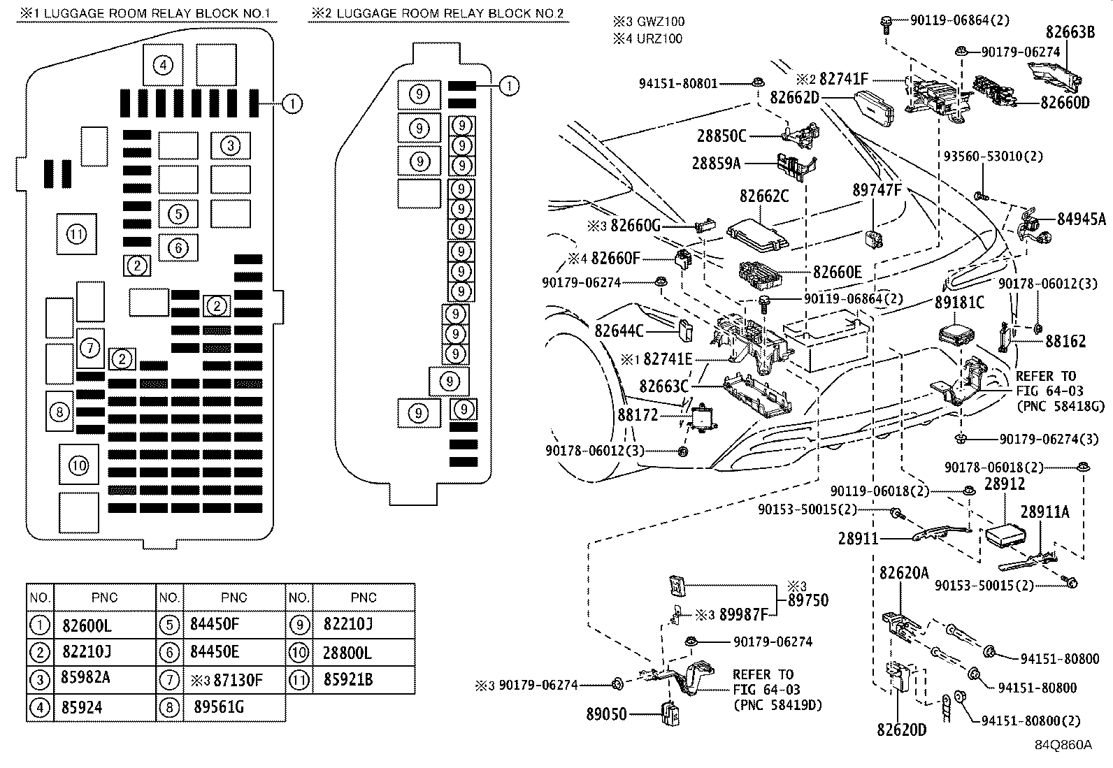 Exploded illustration 84Q860A