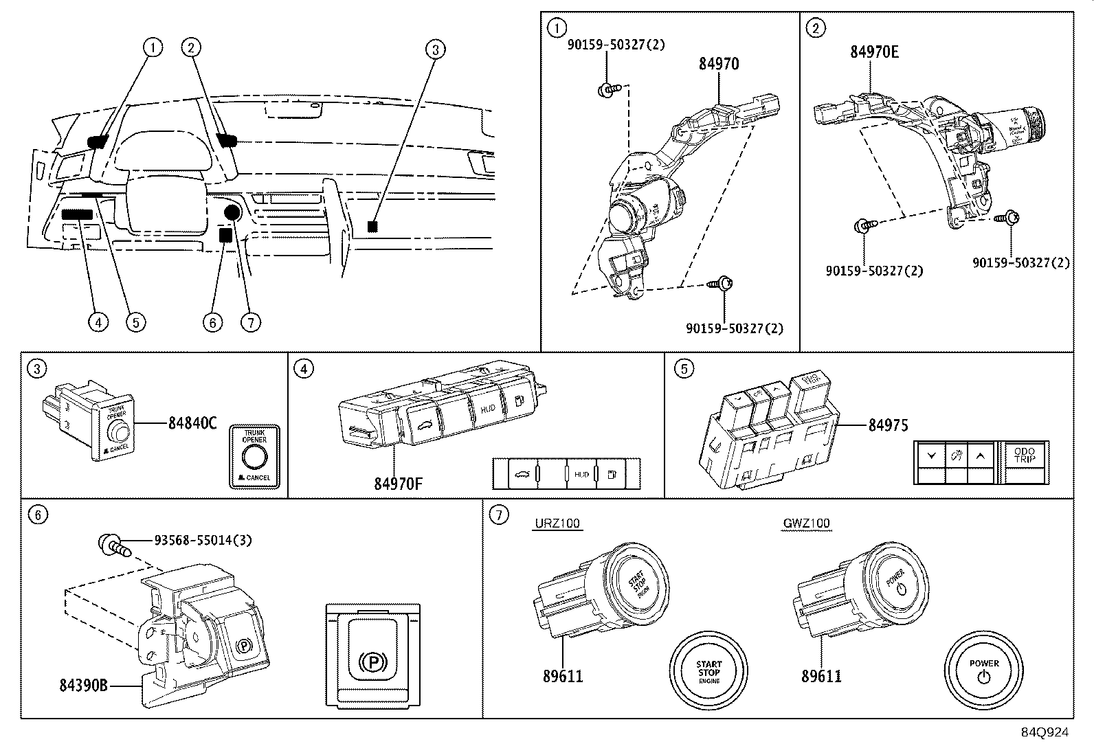 Exploded illustration 84Q924