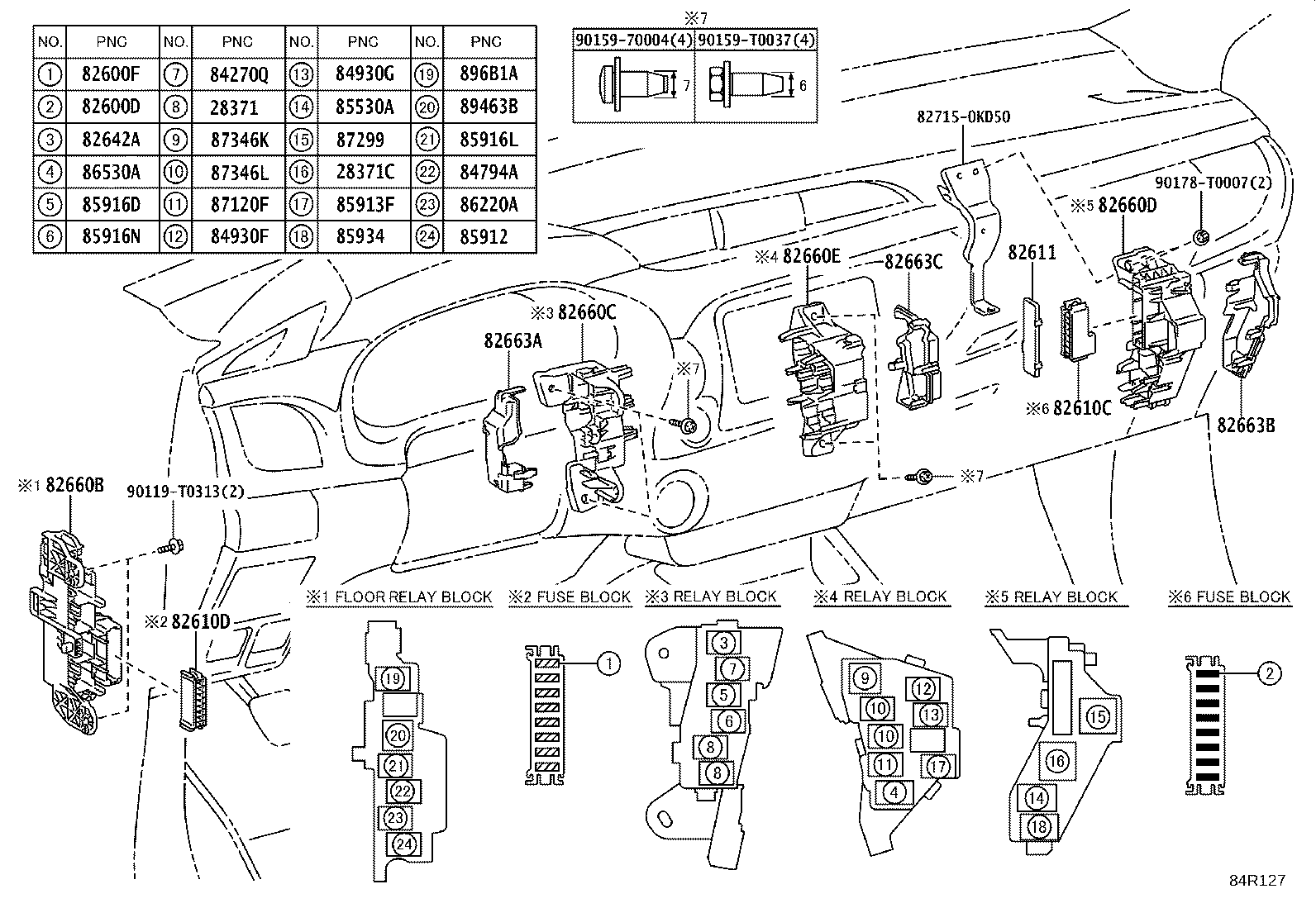 Exploded illustration 84R127