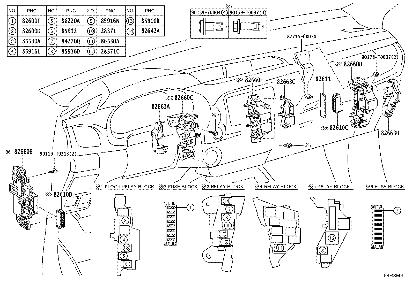 Exploded illustration 84R3MB