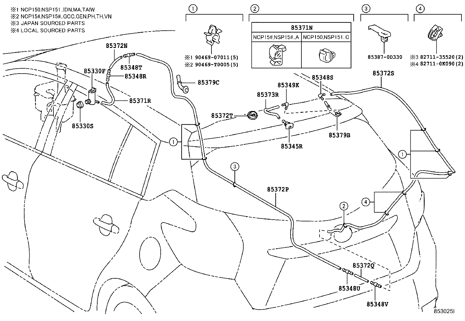 Exploded illustration 853025I