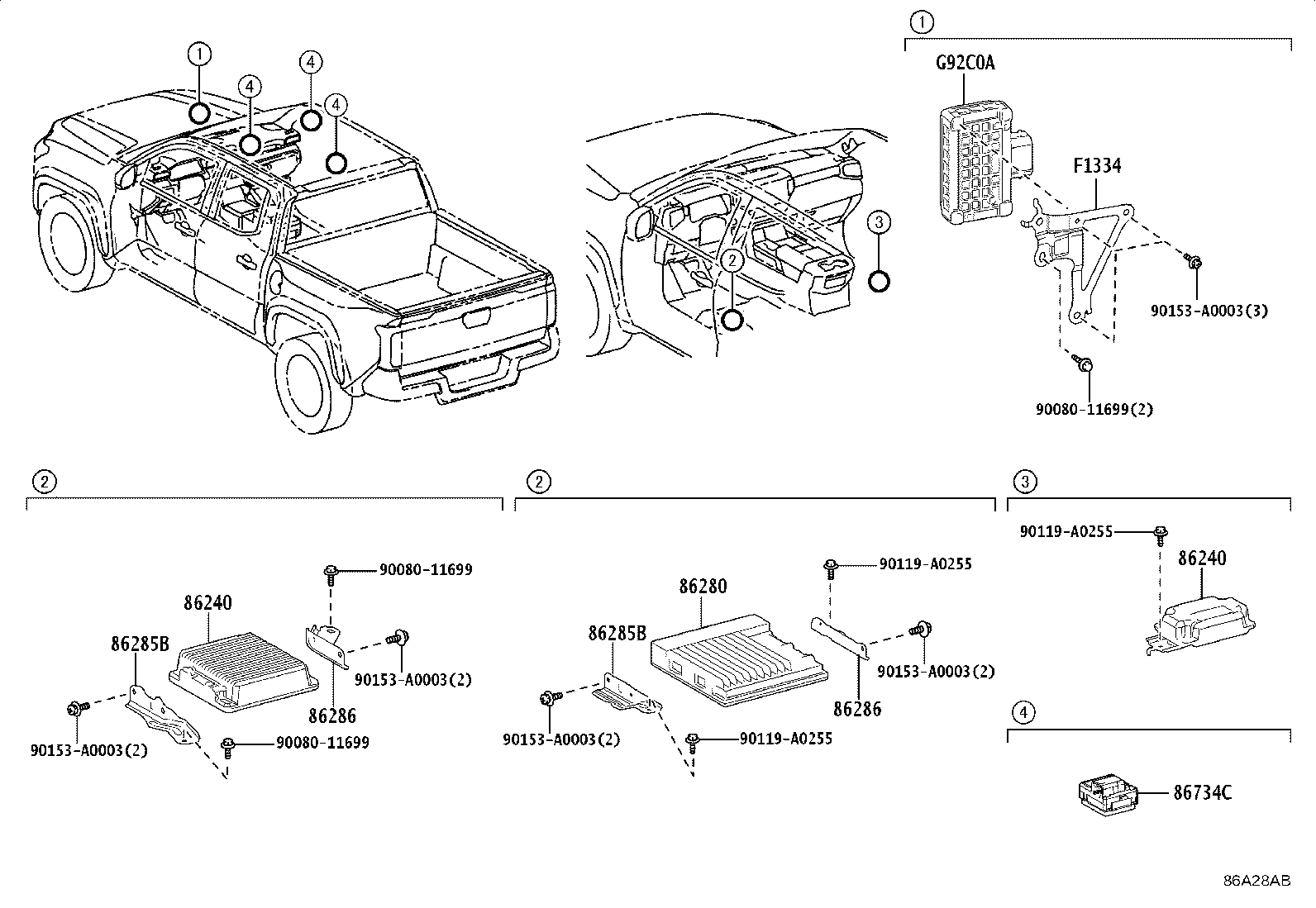 Exploded illustration 86A28AB