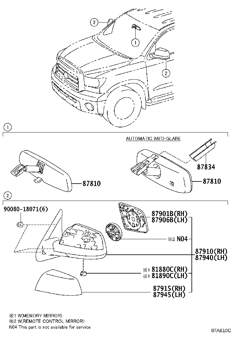 Exploded illustration 87A810C