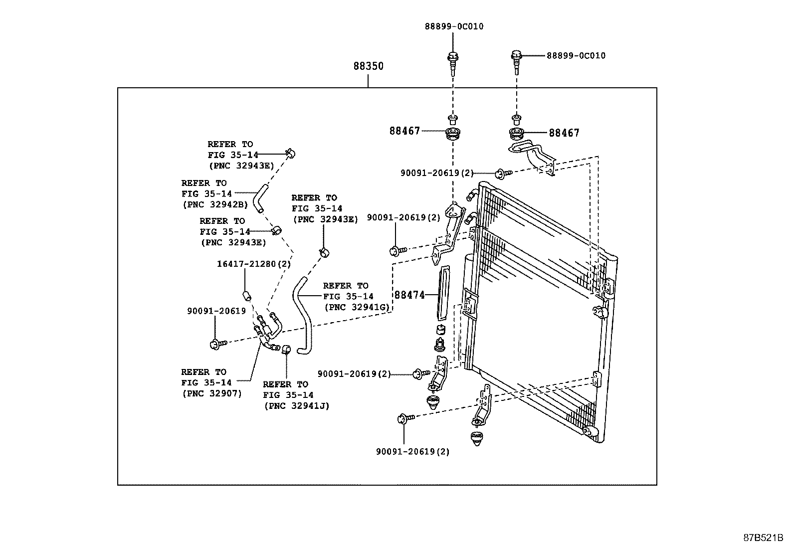 Exploded illustration 87B521B