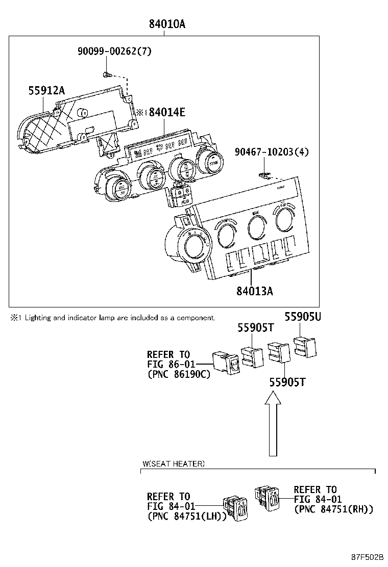 Exploded illustration 87F502B