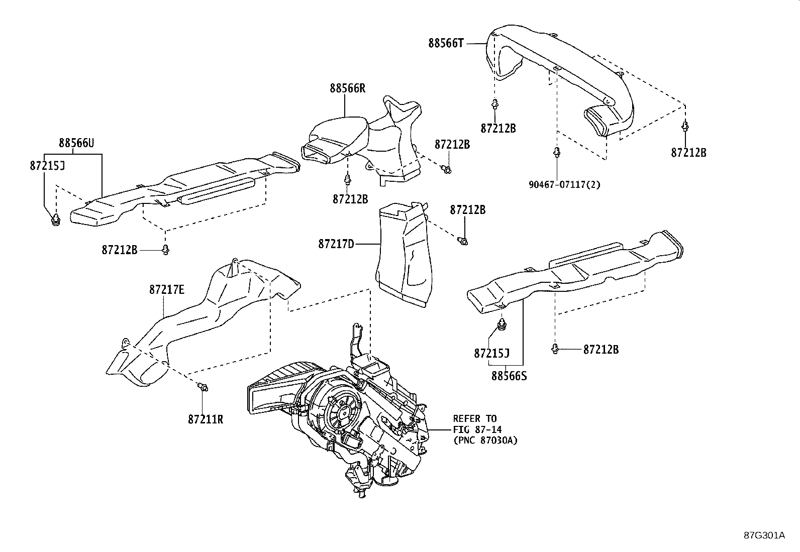 Exploded illustration 87G301A