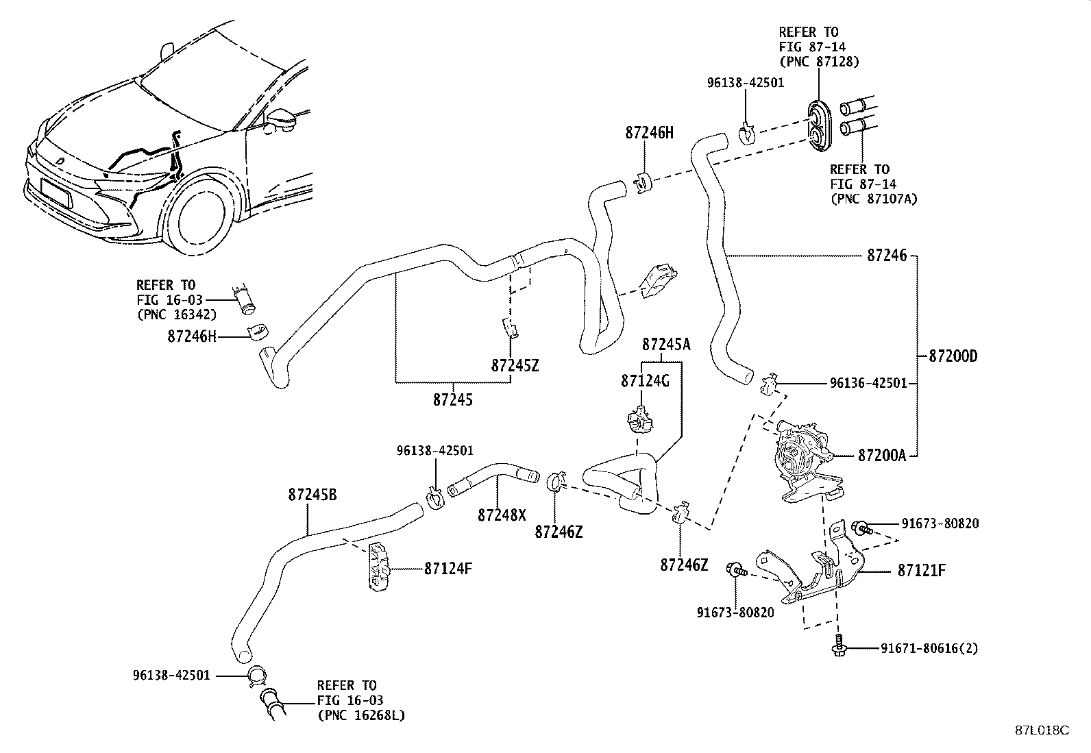 Exploded illustration 87L018C