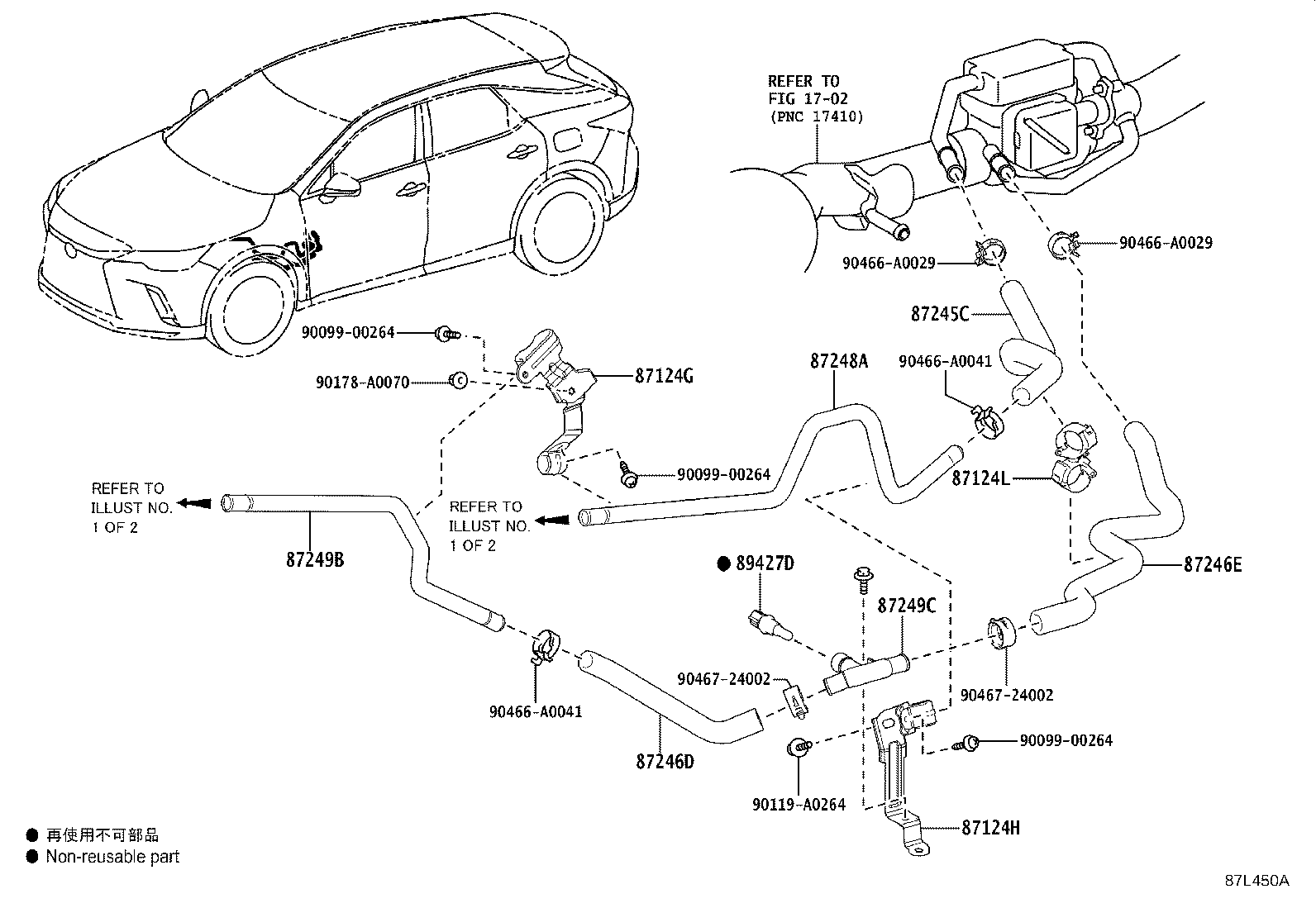 Exploded illustration 87L450A