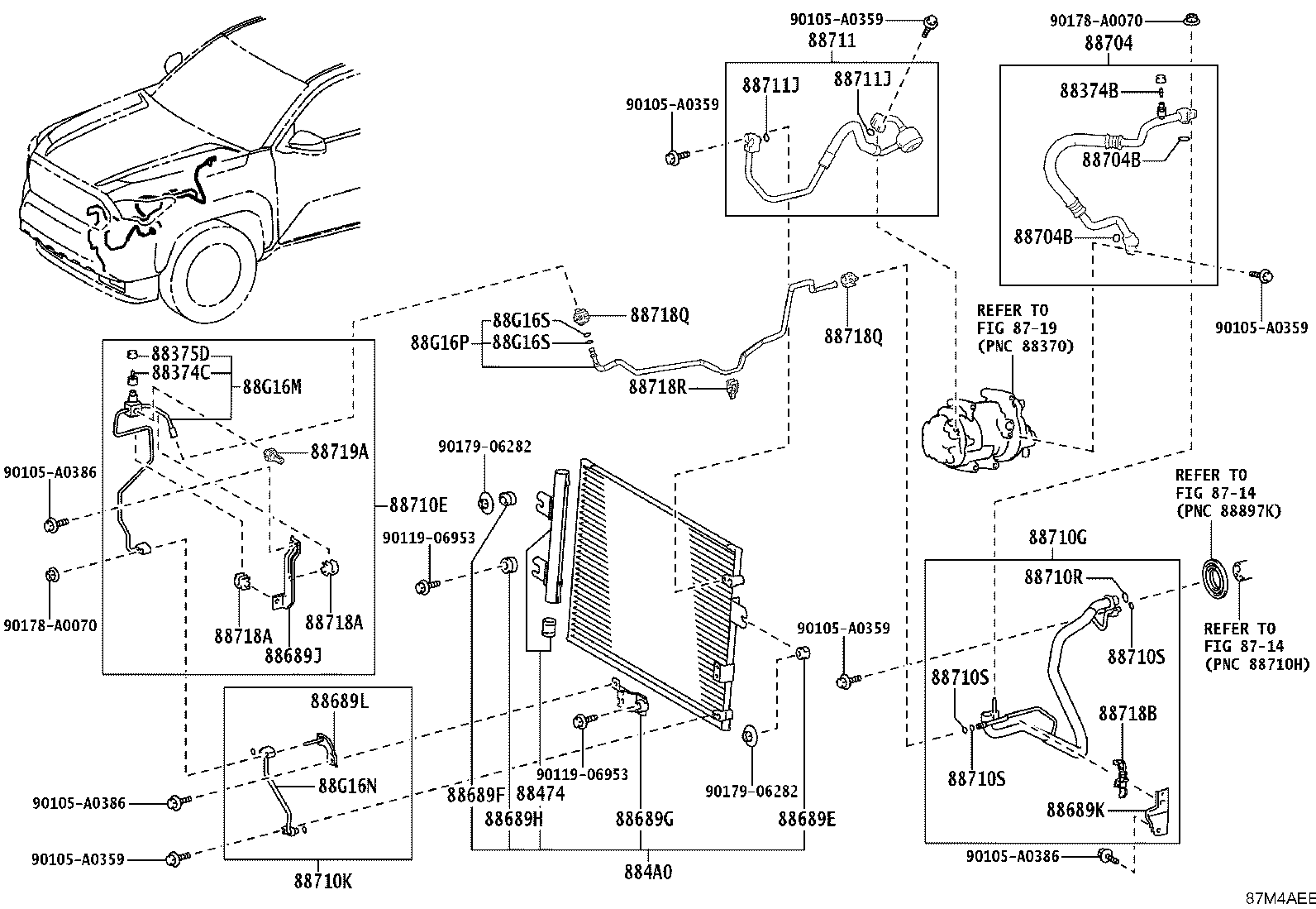 Exploded illustration 87M4AEE