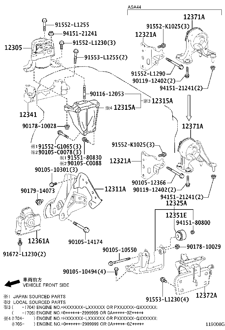 Exploded illustration 119008G