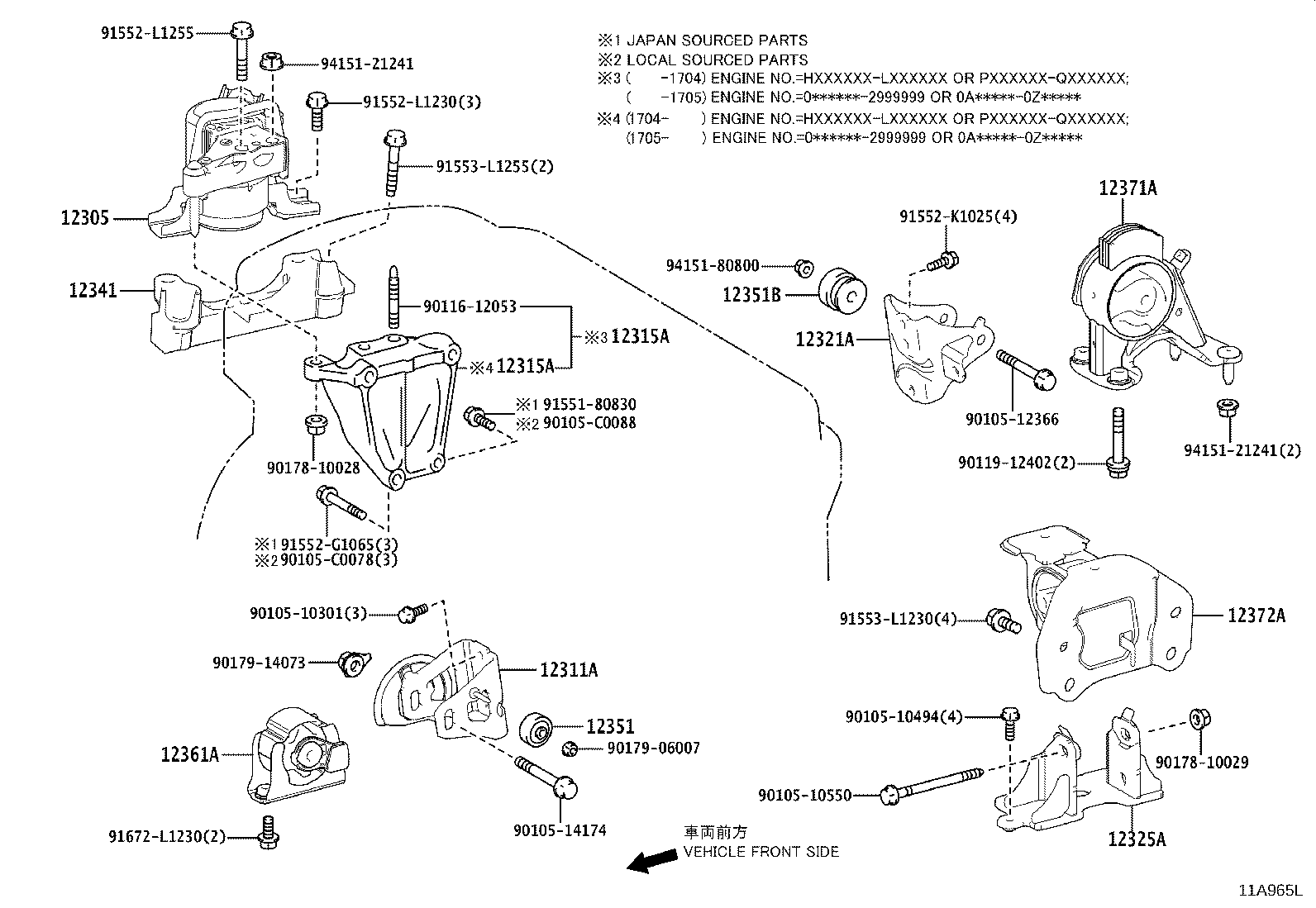 Exploded illustration 11A965L