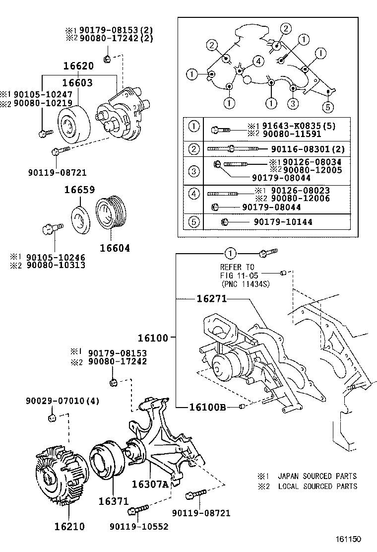 Exploded illustration 161150G