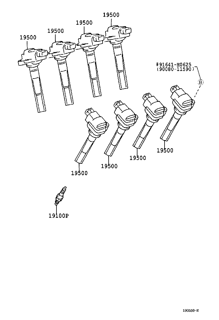 Exploded illustration 190500E