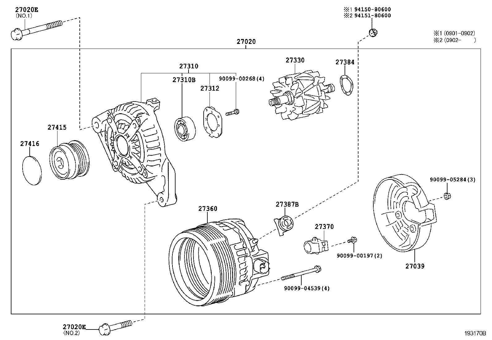 Exploded illustration 193170B