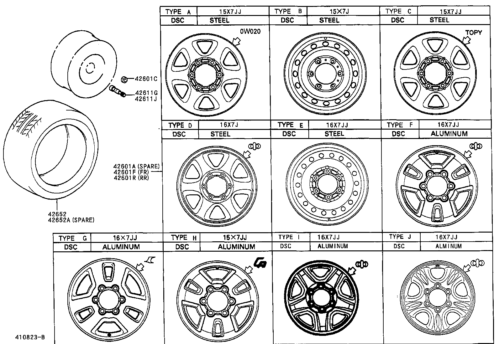Exploded illustration 410823B