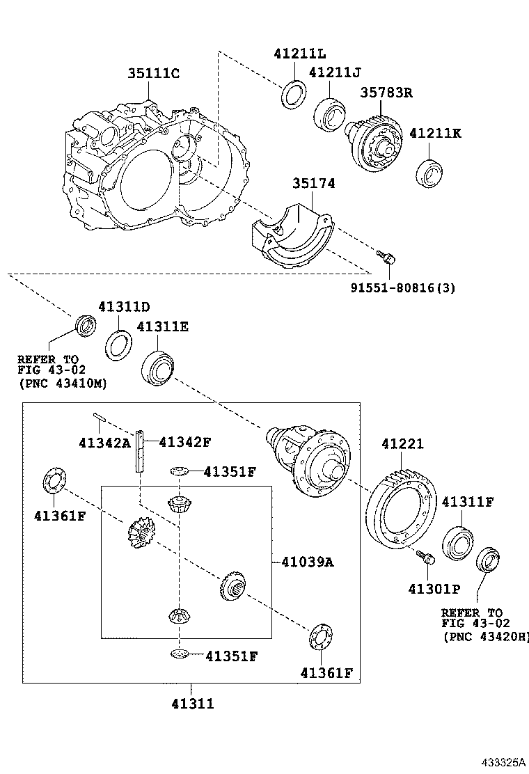 Exploded illustration 433325A