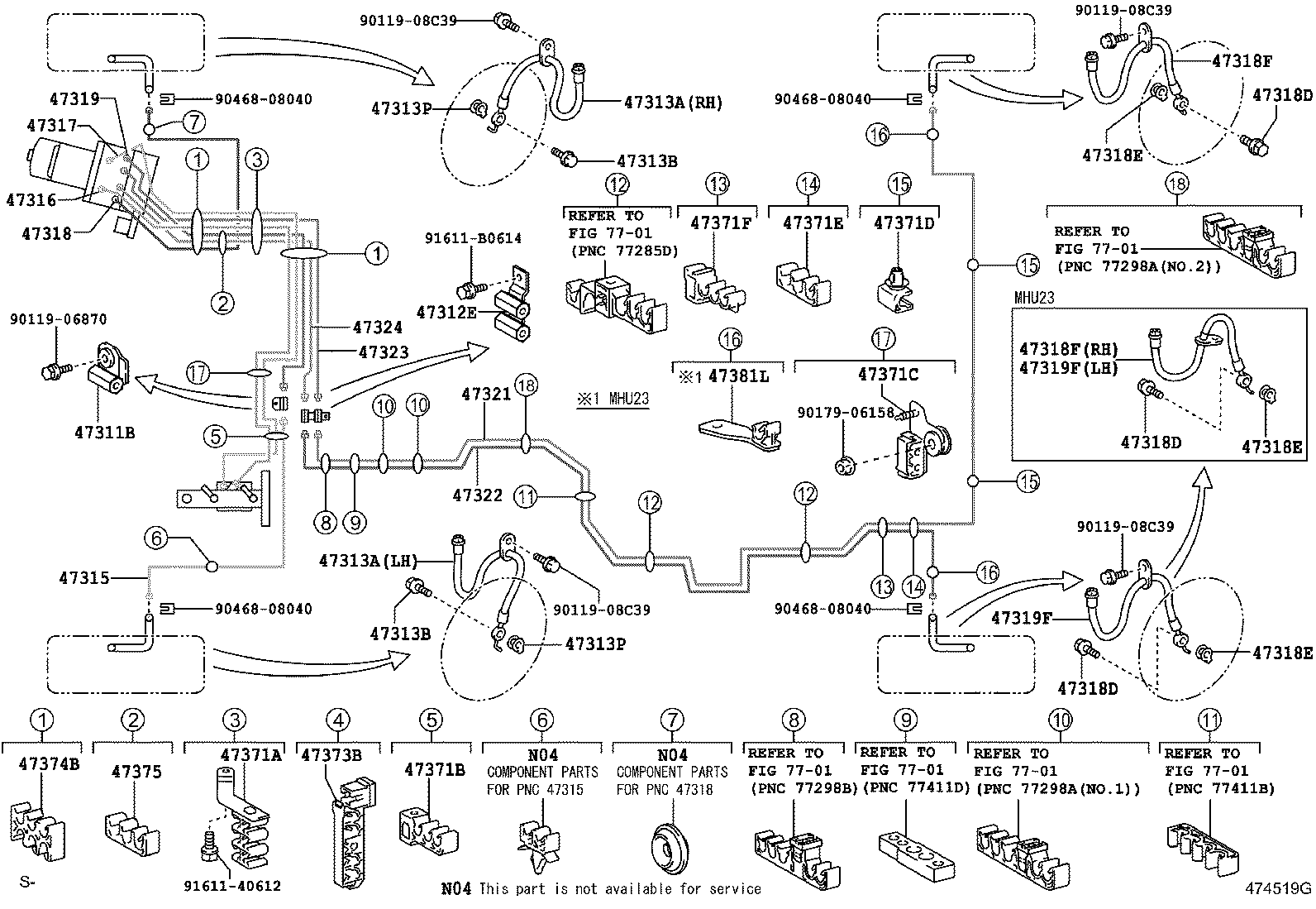 Exploded illustration 474519G
