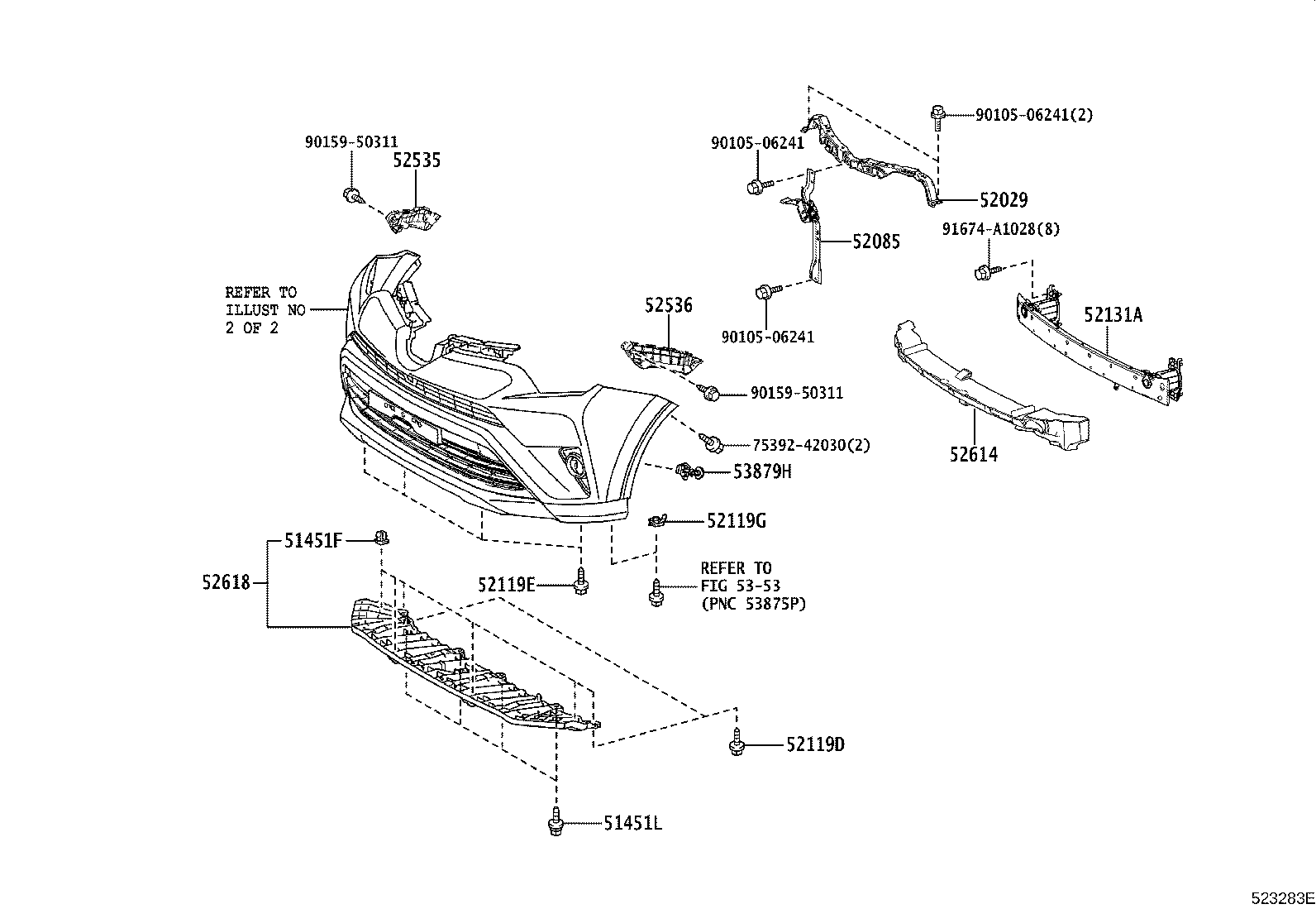 Exploded illustration 523283E