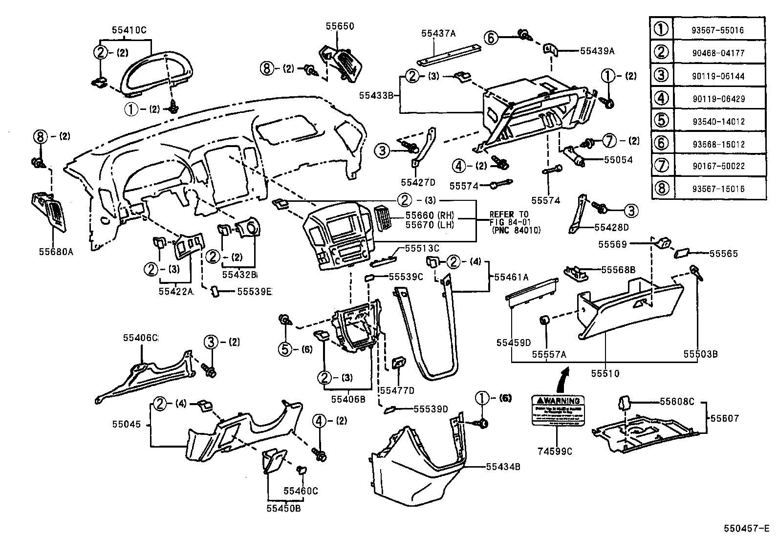 Exploded illustration 550457E