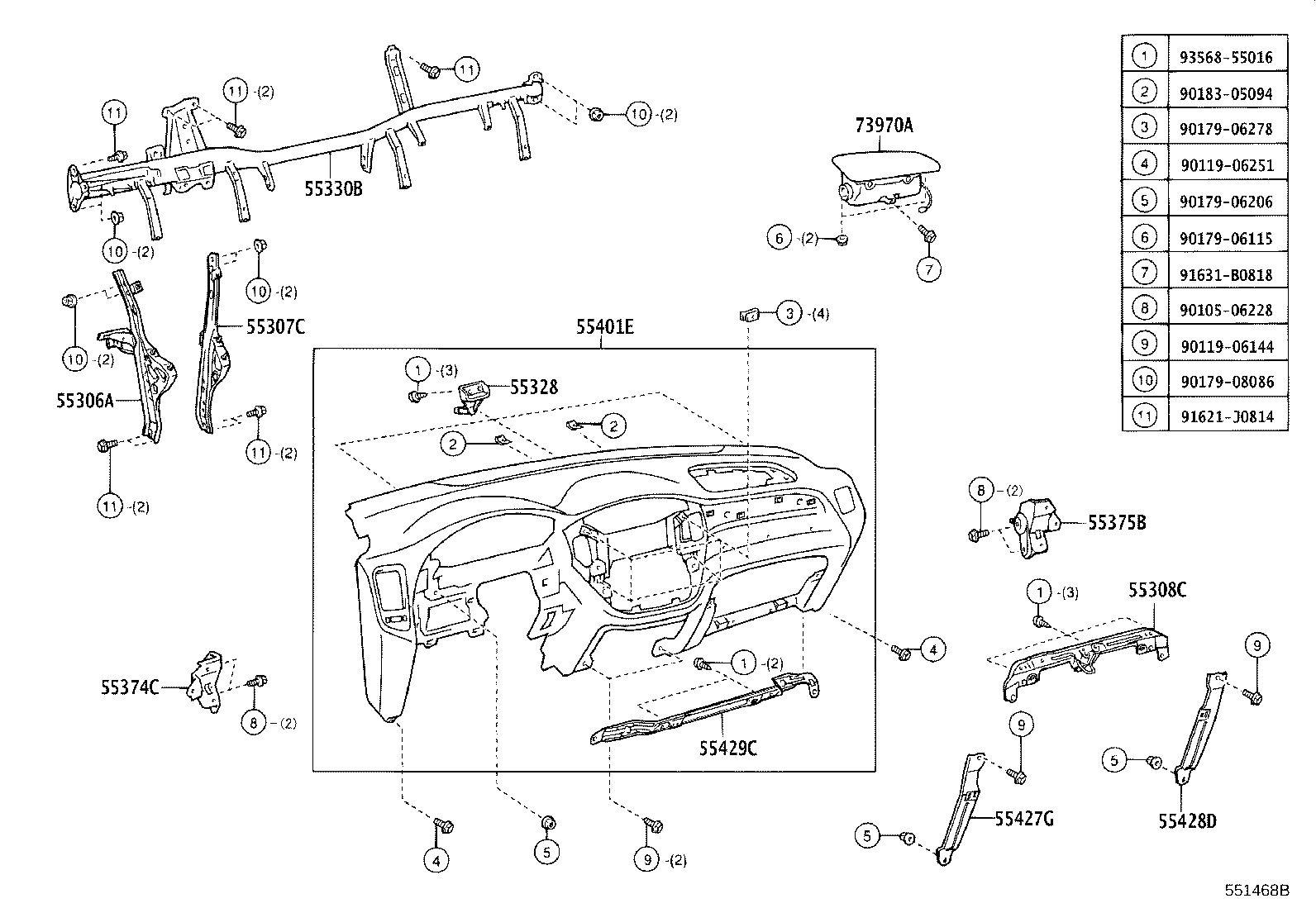 Exploded illustration 551468B