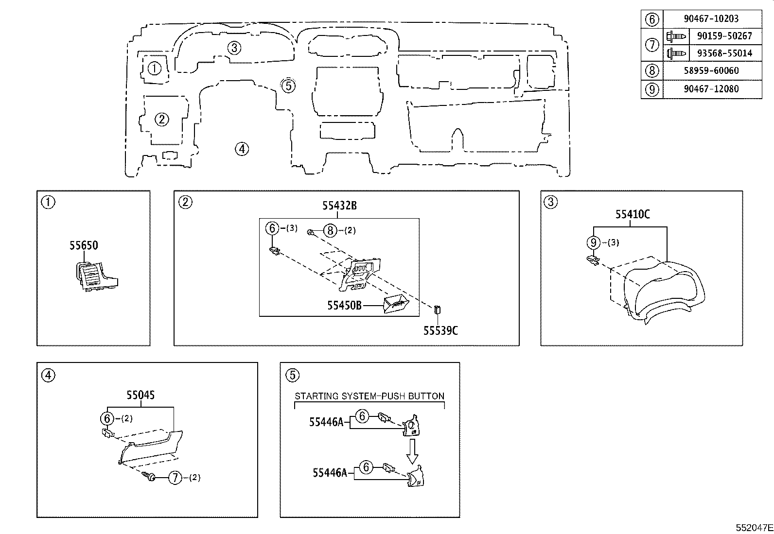 Exploded illustration 552047E