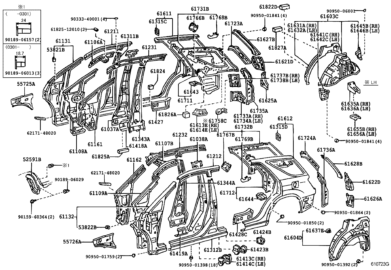 Exploded illustration 610723G
