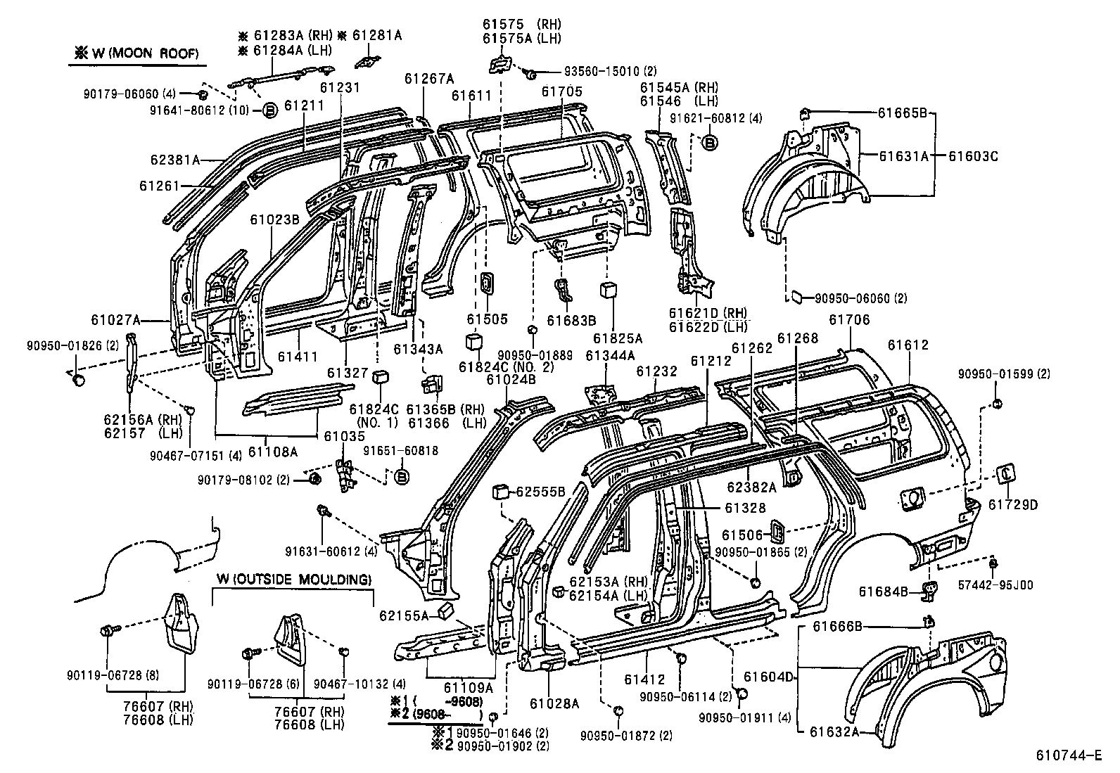 Exploded illustration 610744E