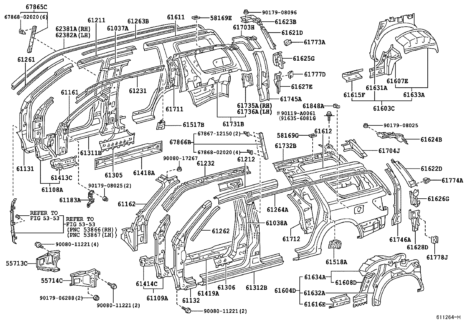 Exploded illustration 611264H