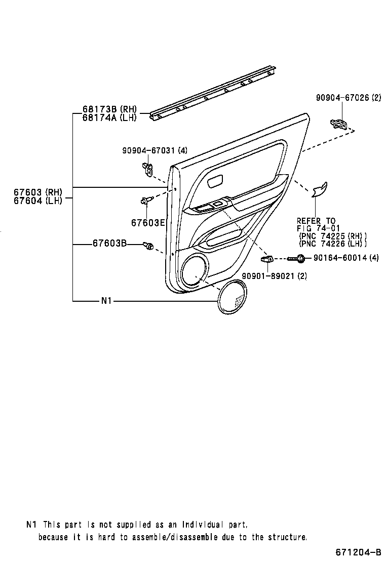 Exploded illustration 671204B