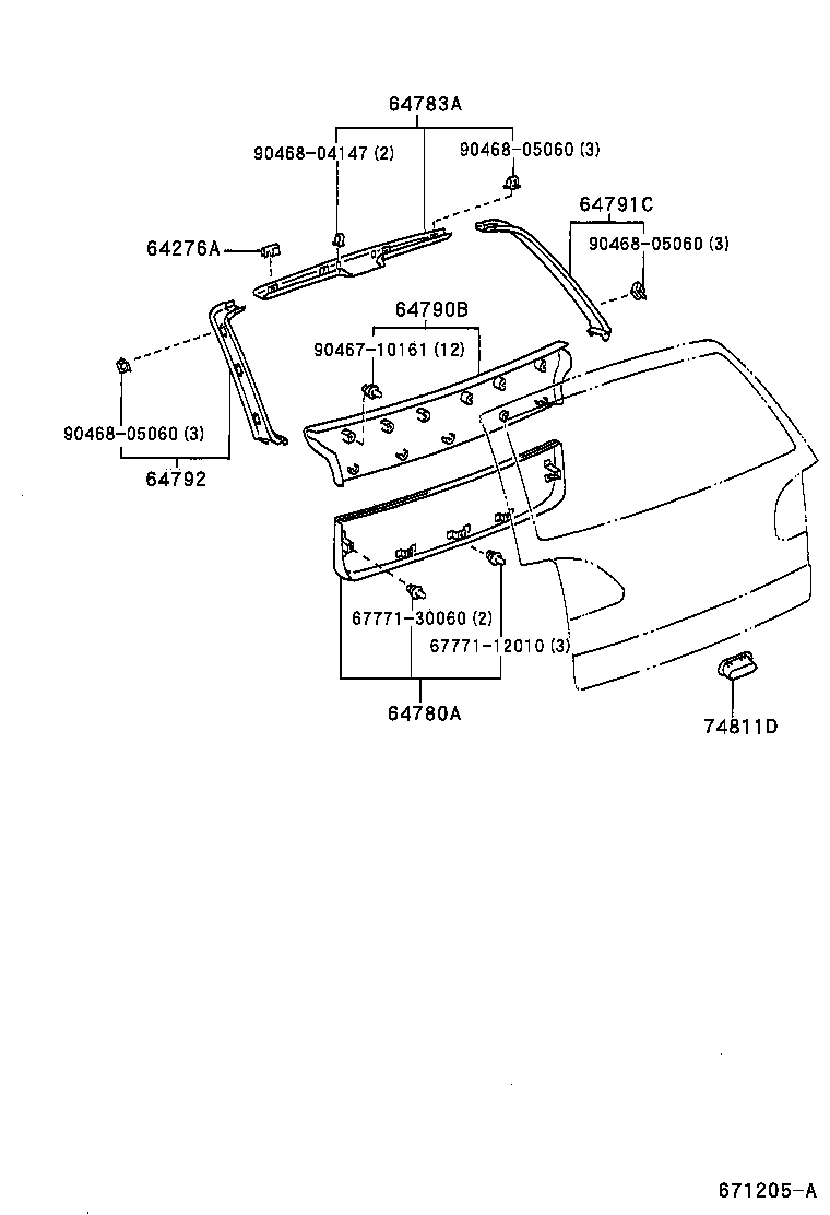 Exploded illustration 671205A
