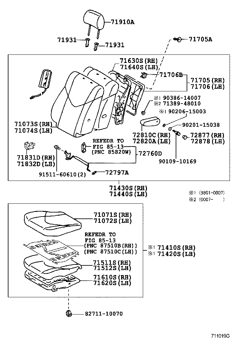 Exploded illustration 711019G