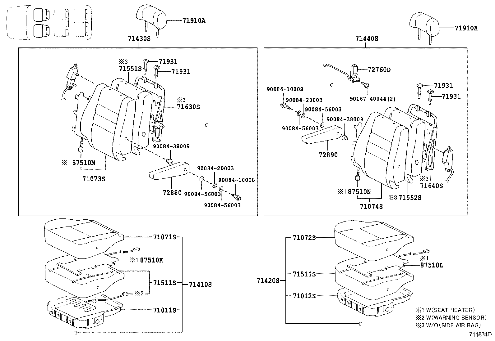 Exploded illustration 711834D