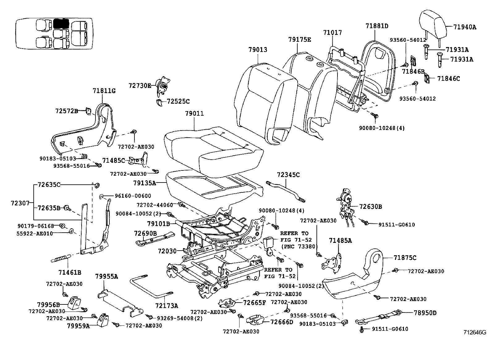 Exploded illustration 712646G
