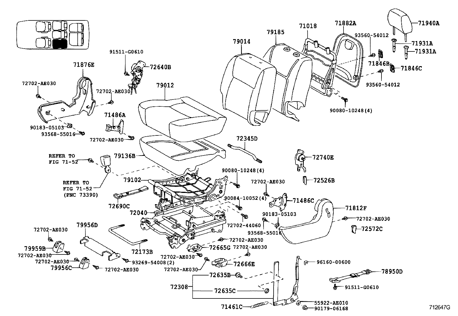 Exploded illustration 712647G