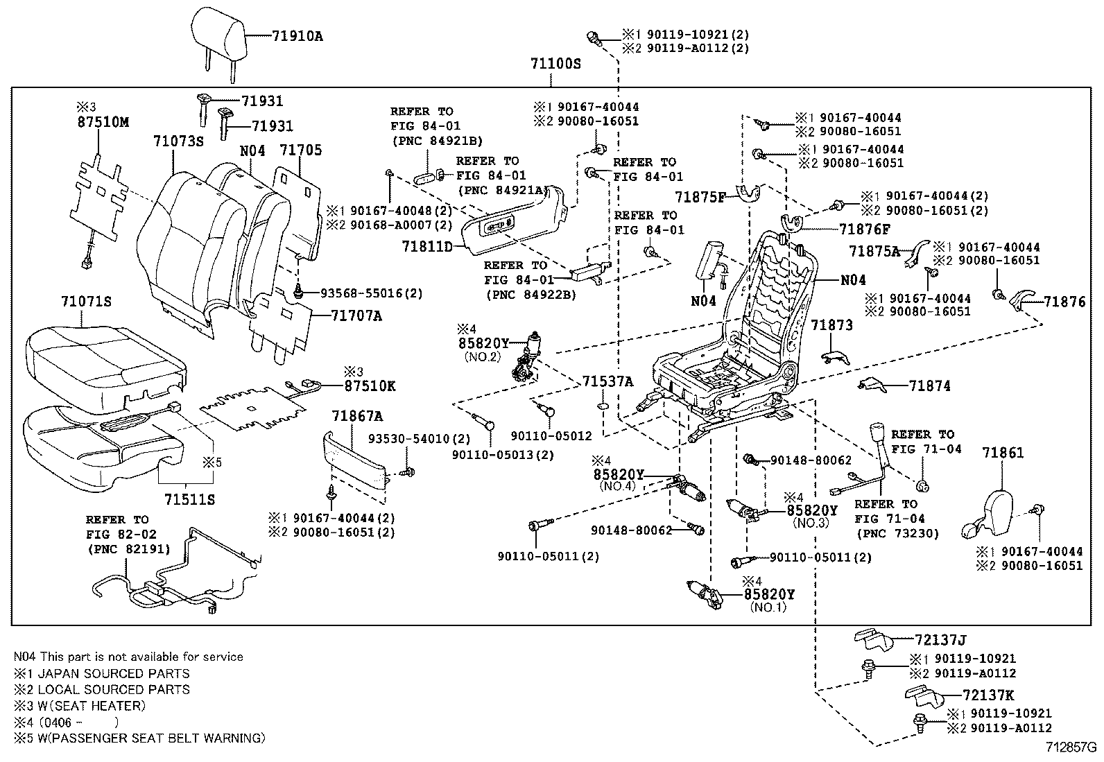 Exploded illustration 712857G