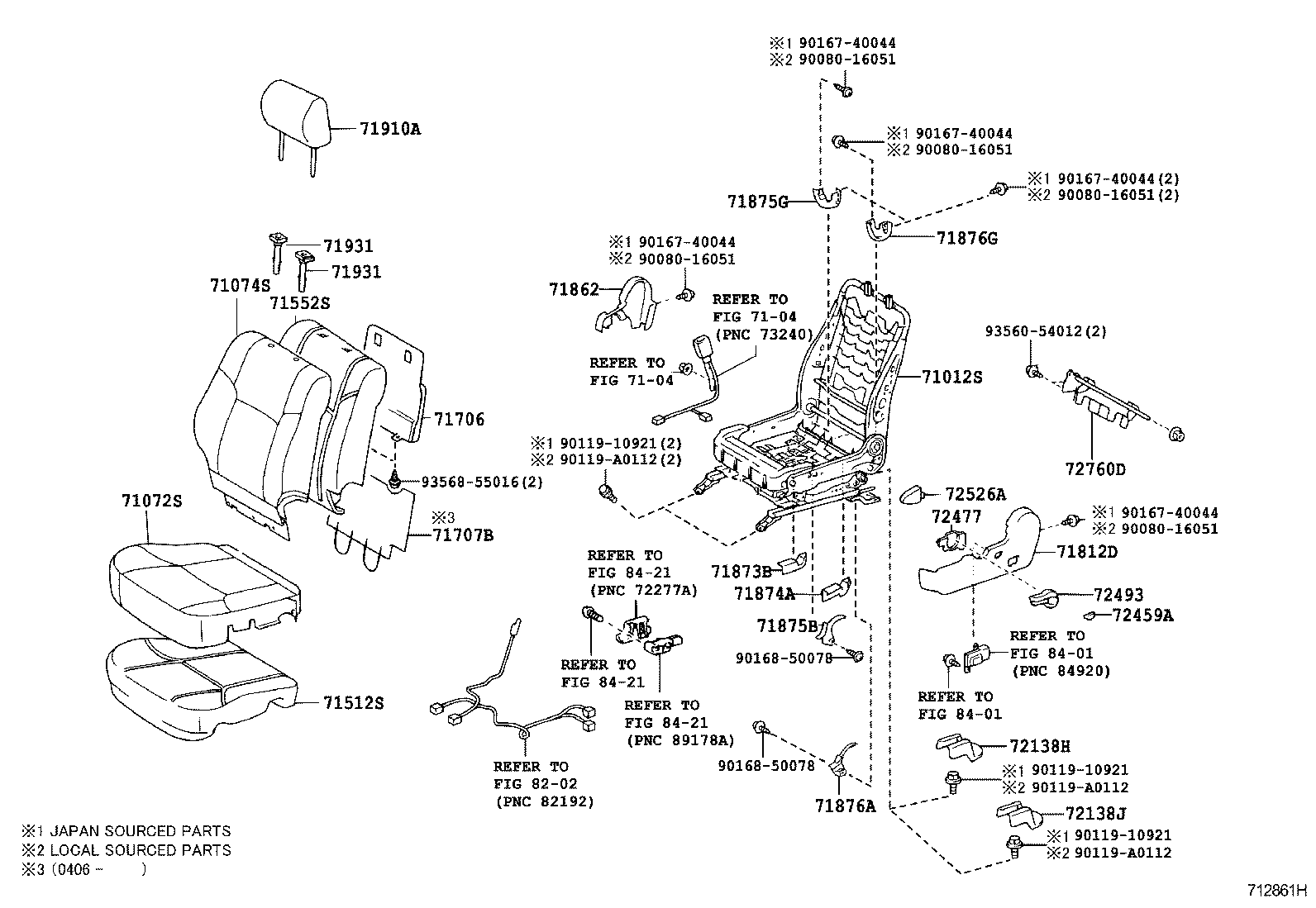Exploded illustration 712861H