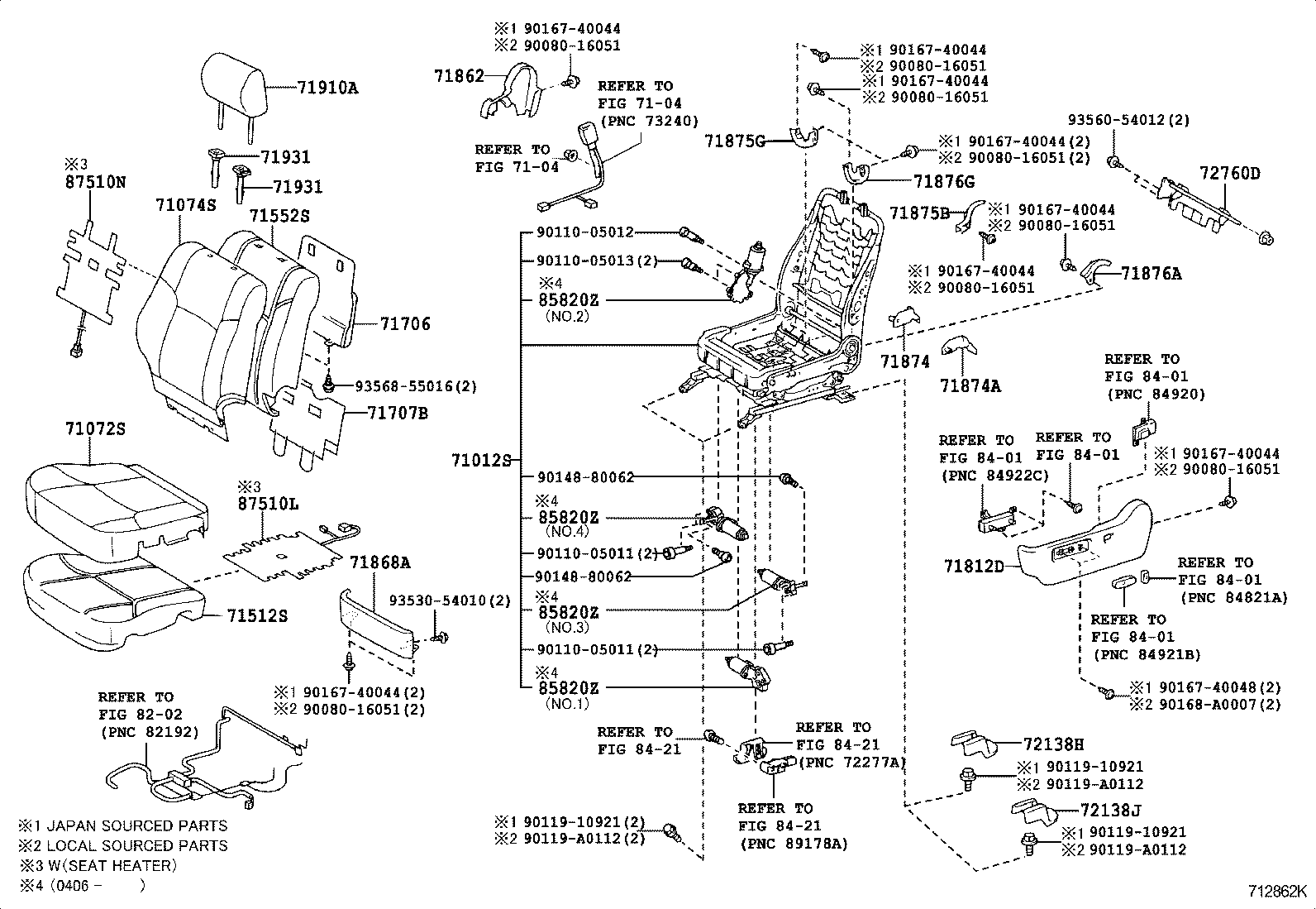 Exploded illustration 712862K