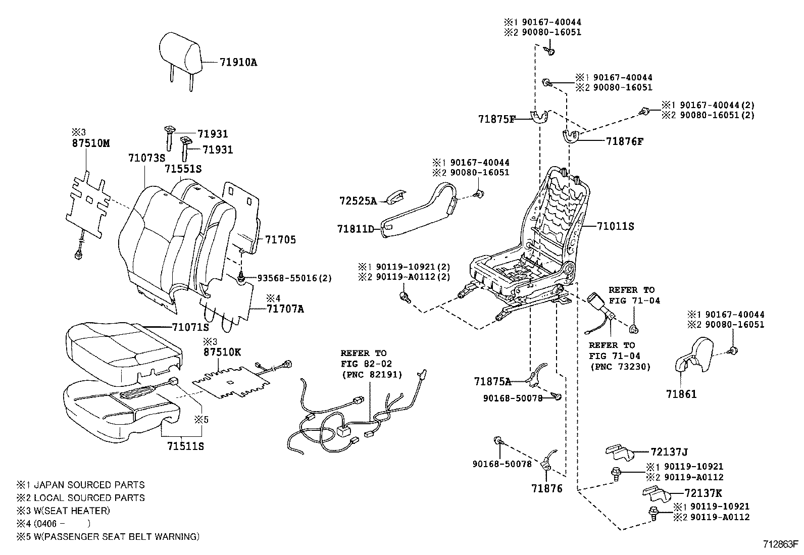 Exploded illustration 712863F