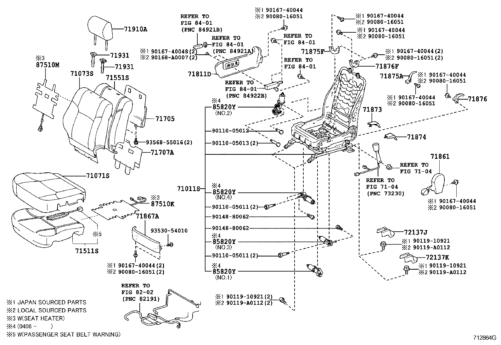 Exploded illustration 712864G