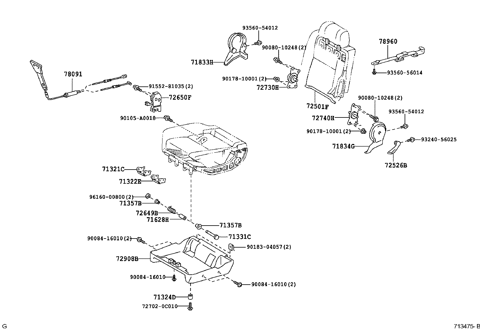 Exploded illustration 713475B