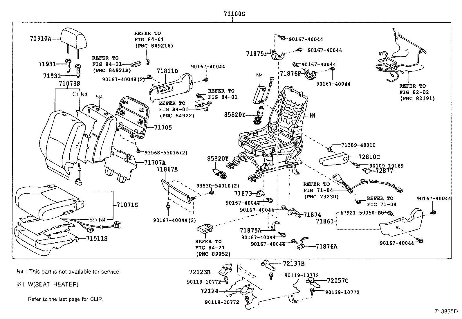 Exploded illustration 713835D