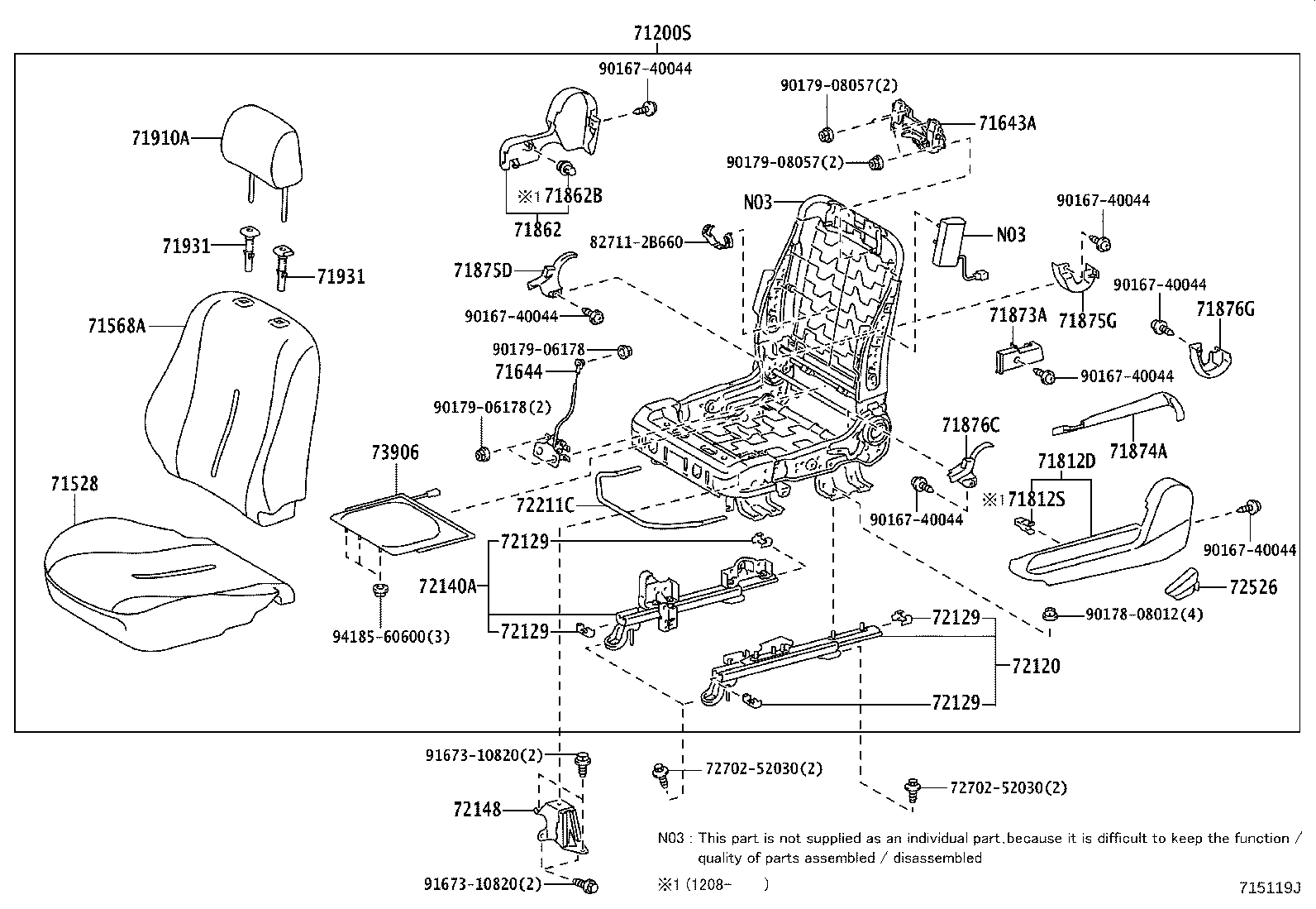 Exploded illustration 715119J