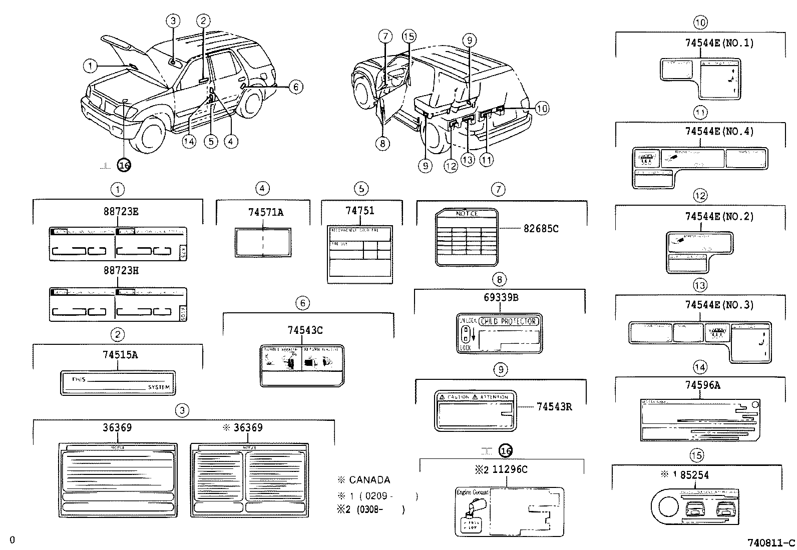 Exploded illustration 740811C