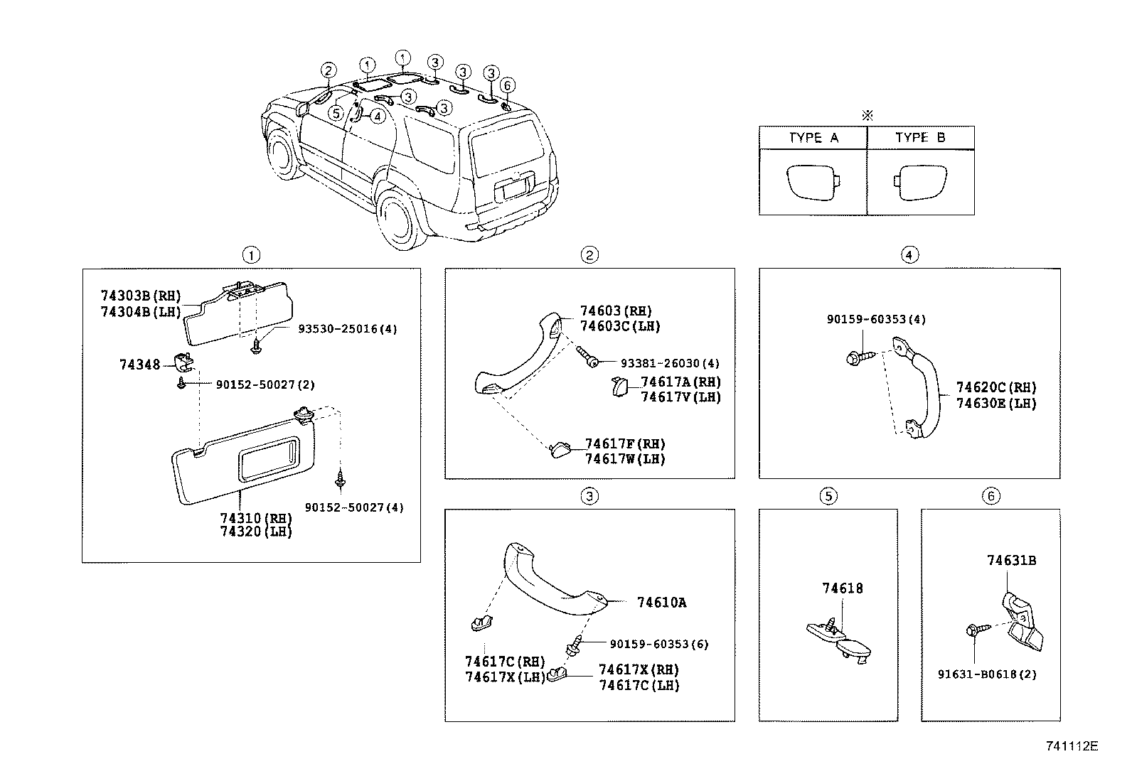 Exploded illustration 741112E