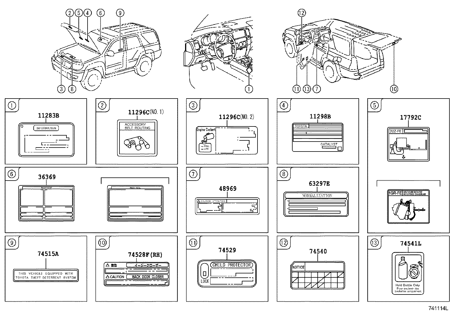 Exploded illustration 741114L