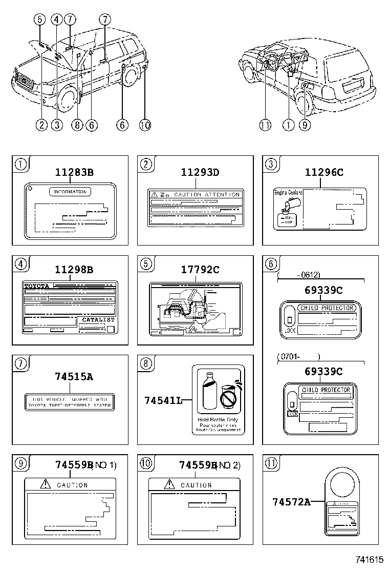 Exploded illustration 741615C