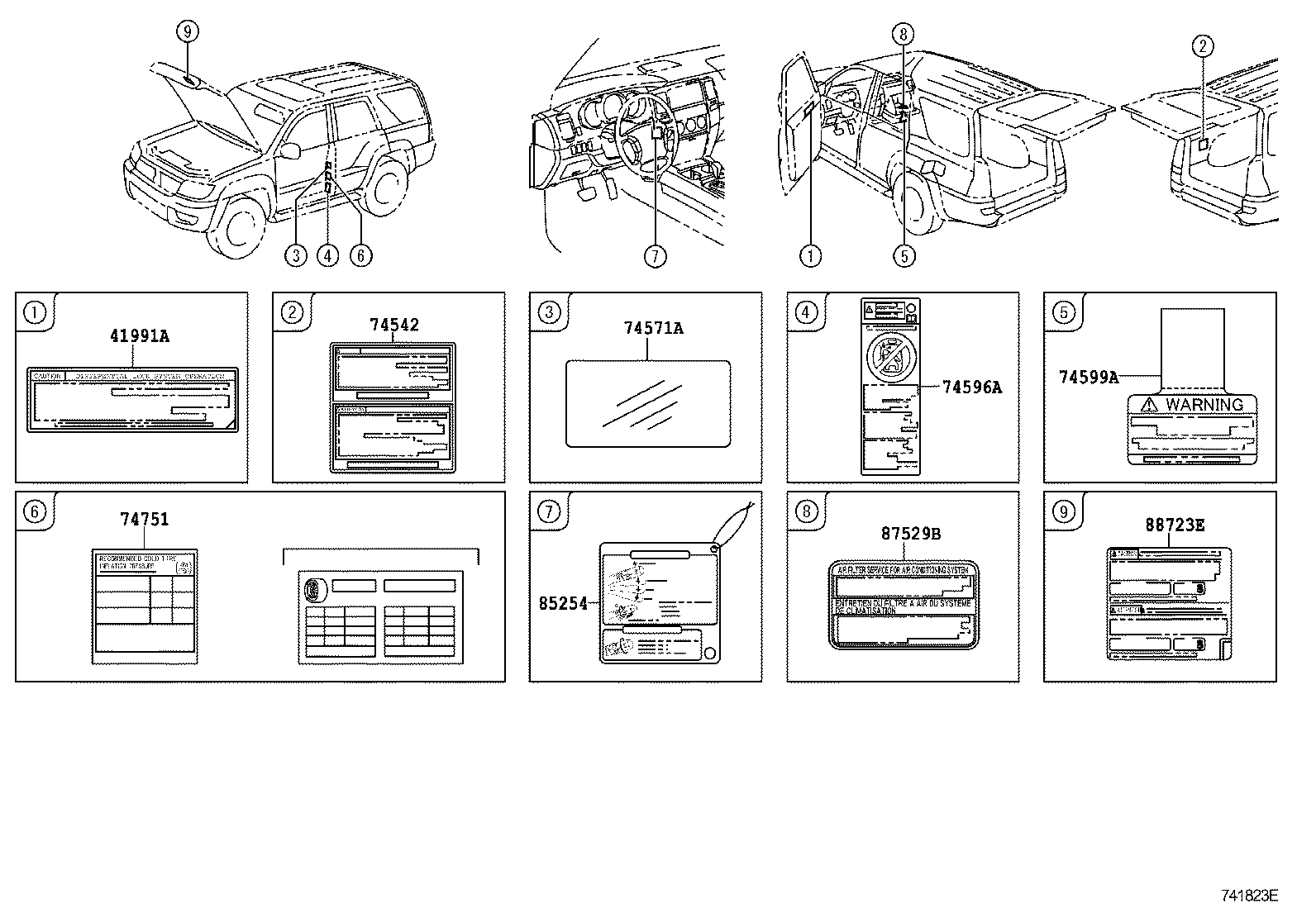 Exploded illustration 741823E