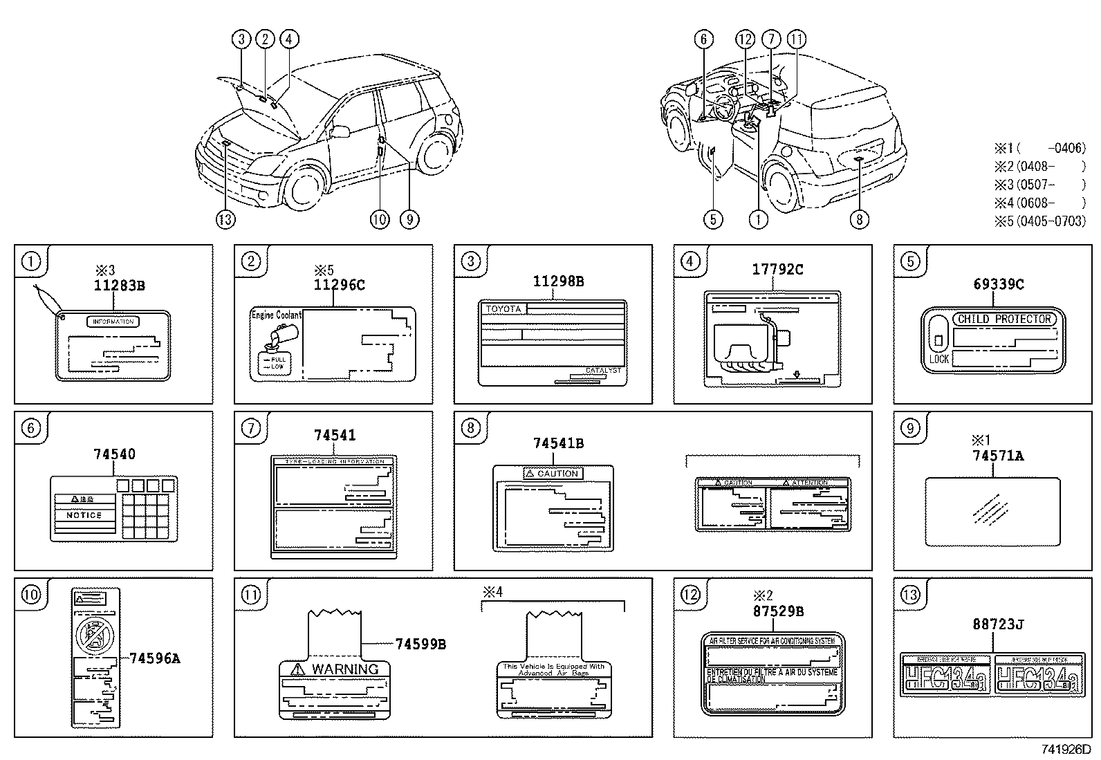 Exploded illustration 741926D