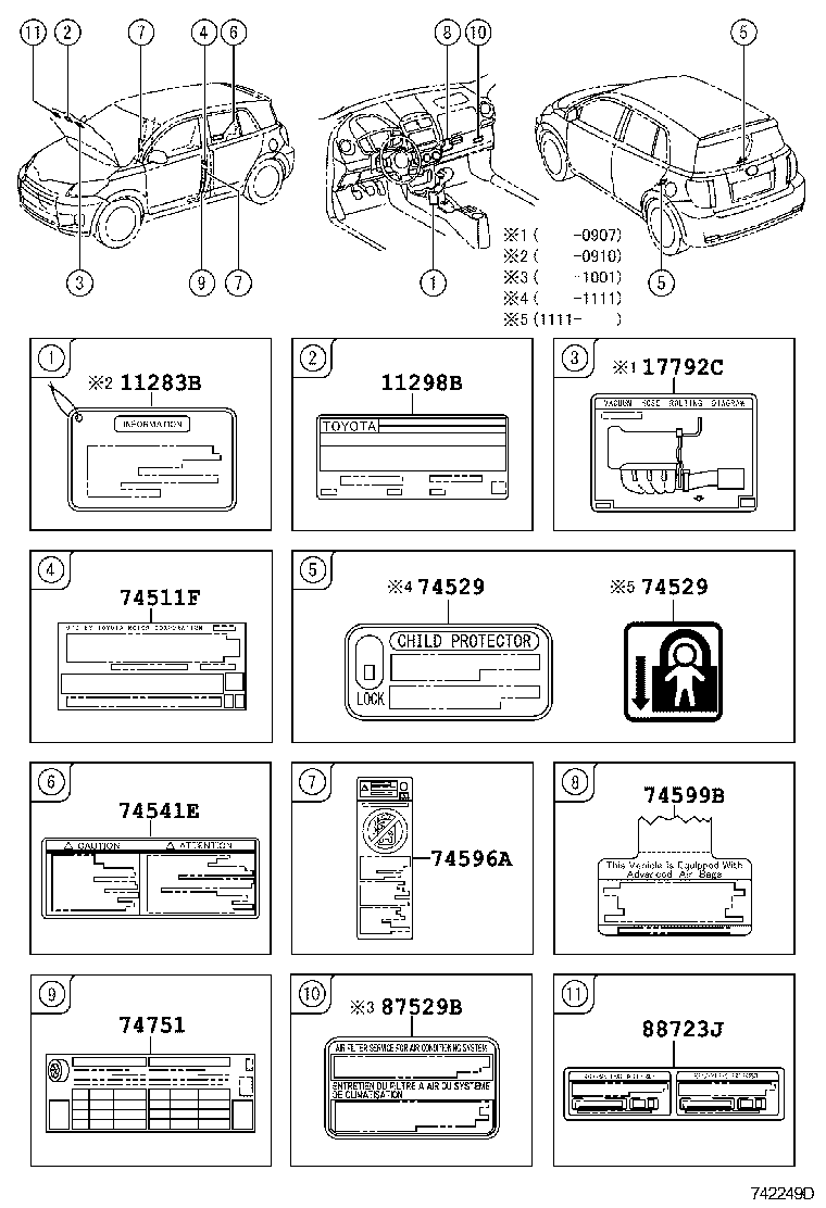 Exploded illustration 742249D